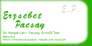 erzsebet pacsay business card